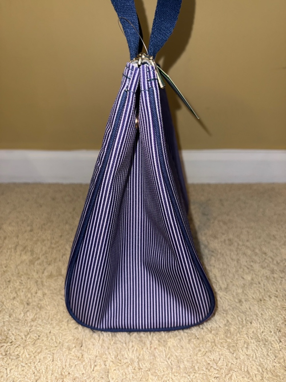 kate spade Navy and White Pinstripe Lunch Bag - Picture 5 of 13